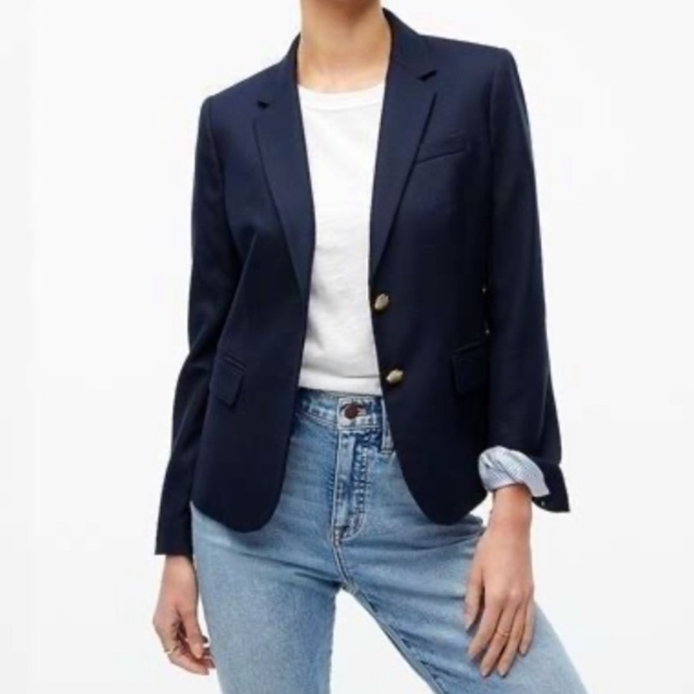 NWT J Crew Navy Blazer Fully Lined Size 0